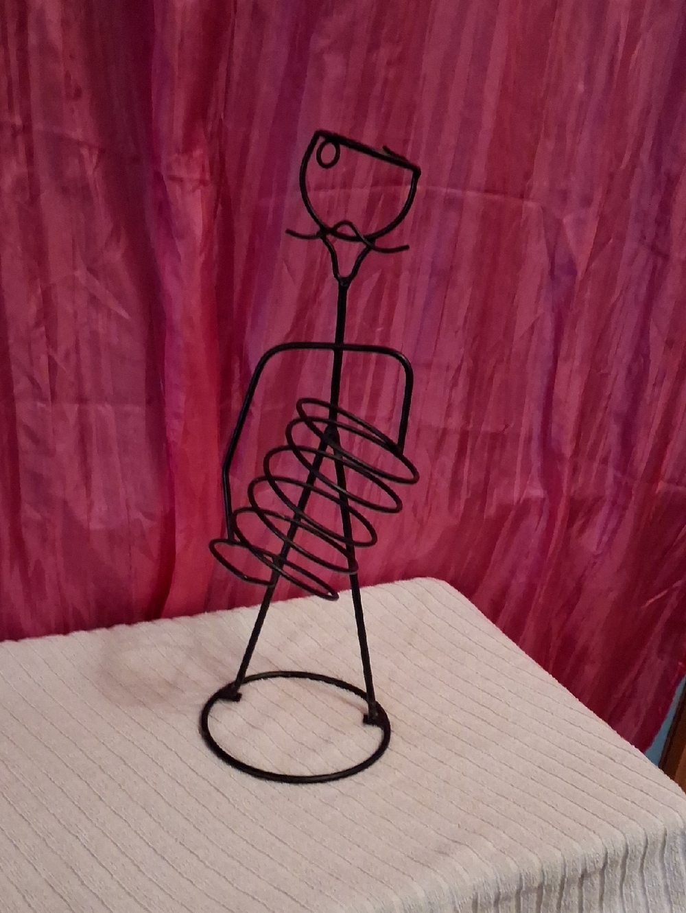 Black Wire Spiral Sculpture - Decorative Home Art